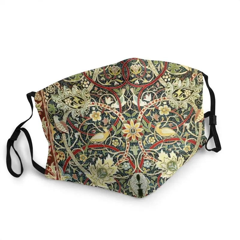 

William Morris Bullerswood Antique Rug Print Non-Disposable Face Mask Adult Dustproof Protection Cover Respirator Mouth-Muffle