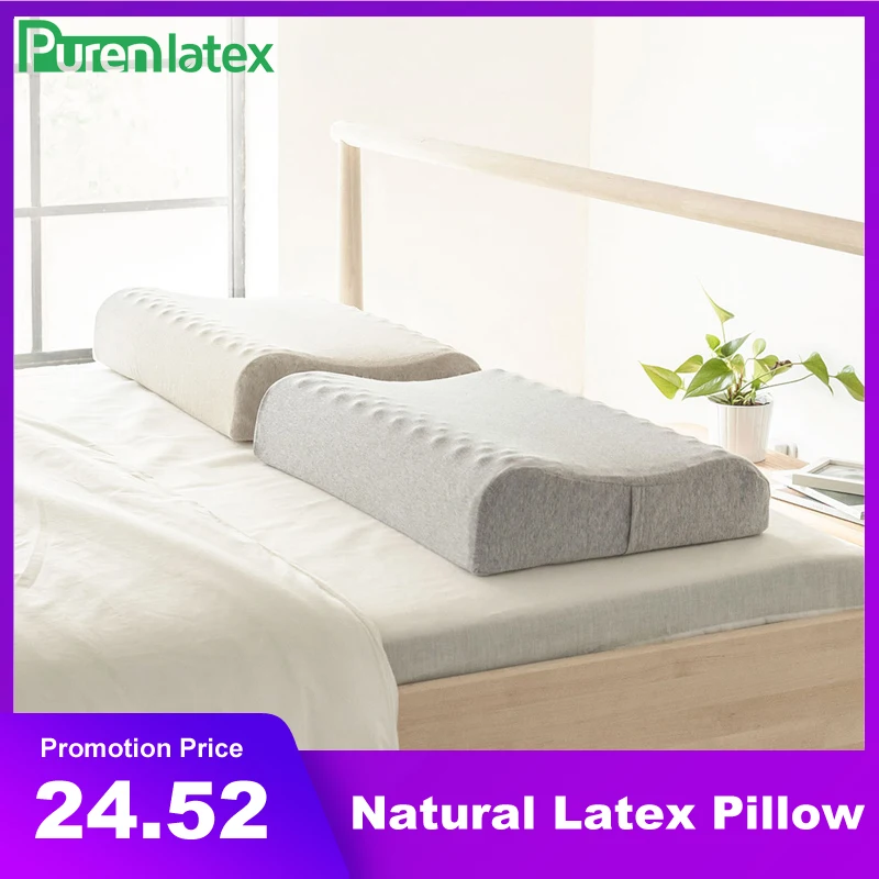 PurenLatex 60x40 таиланд чистая натуральная латексная подушка для коррекции шеи Защита