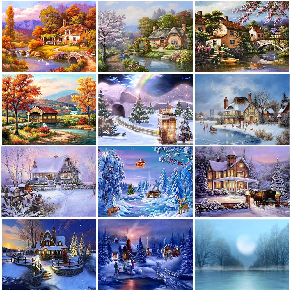 5D Div кристальная Алмазная вышивка Новая полная квадратная Картина Пейзаж 3D