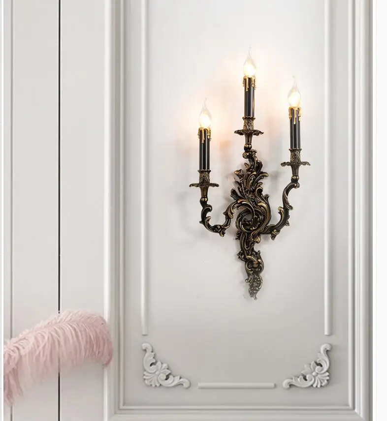 Хит продаж классический золотой Латунный настенный светильник домашний