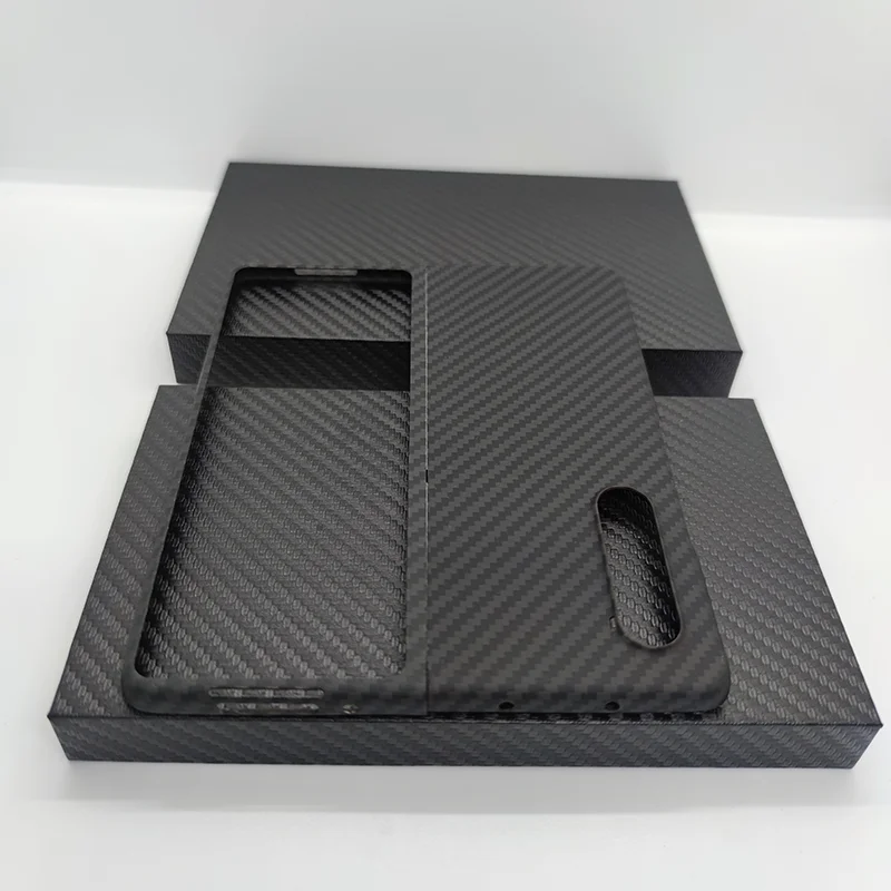 Funda de fibra de carbono para tel&eacute;fono Samsung Galaxy Z, carcasa de fibra de carbono Real ultrafina para Z Fold 3, funda de tel&eacute;fono de aramida-1