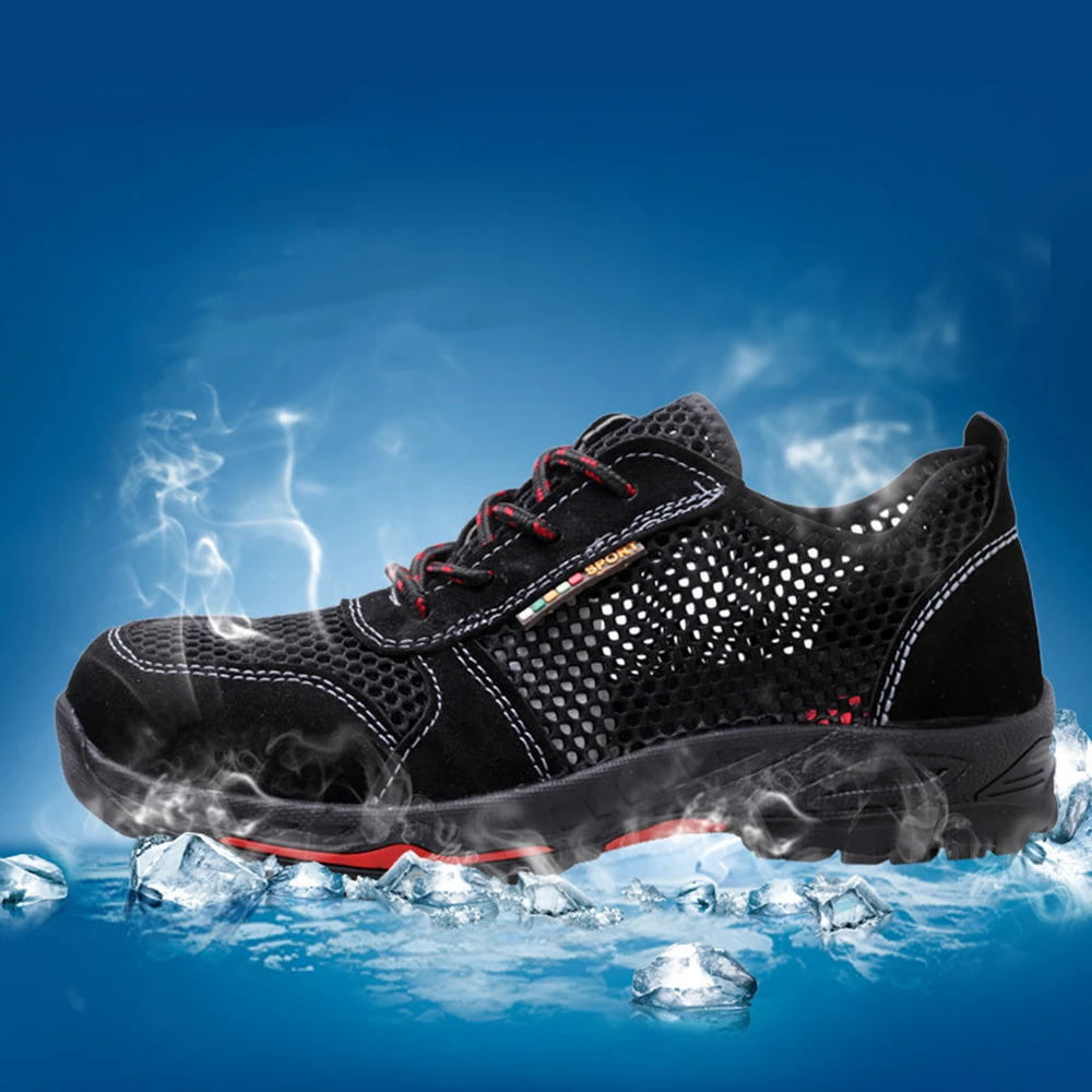 Модные легкие дышащие мужские защитные ботинки со стальным носком рабочие для