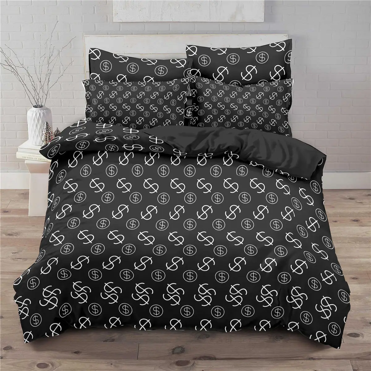 Роскошный женский комплект постельного белья с 3D пододеяльником и банкнотами