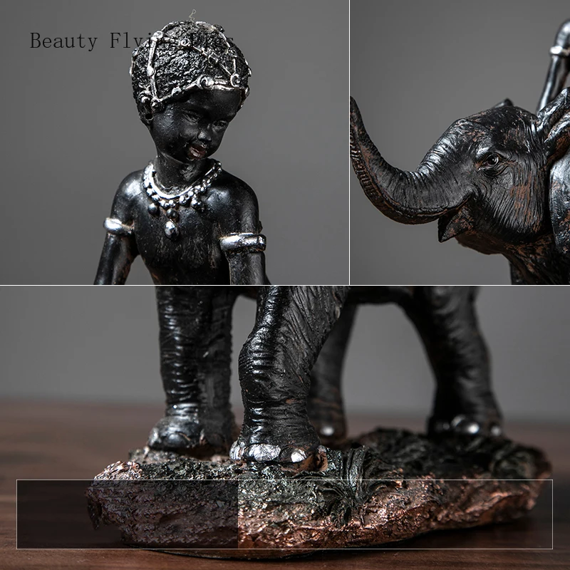 

Thai retro old handmade hand painted model room decorations elephant living room TV cabinet crafts creative furnishings