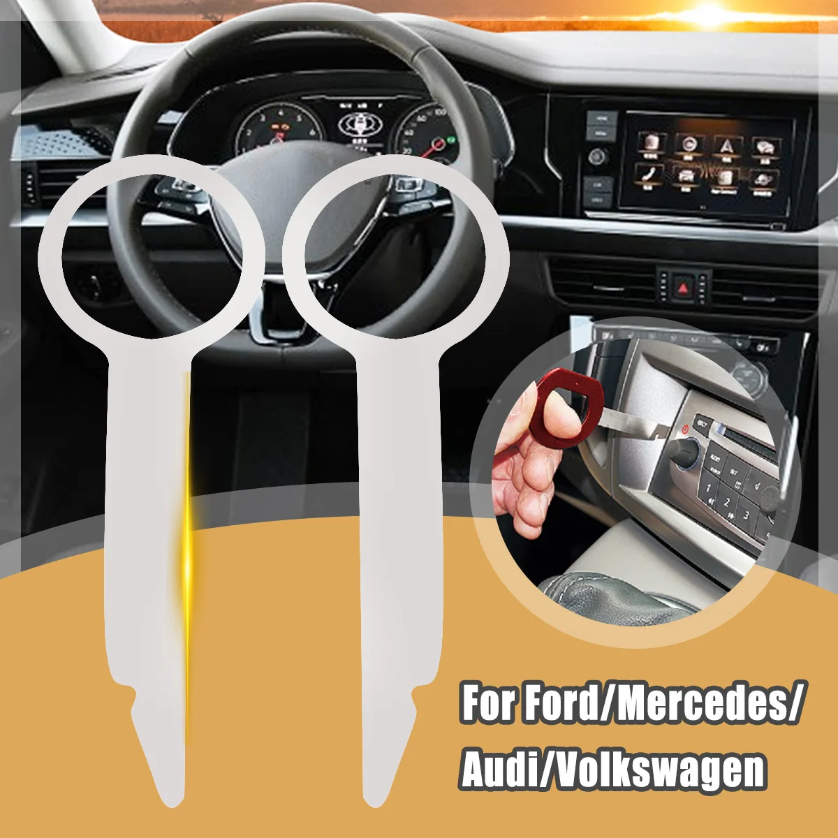 

2 x / 4 x Car Radio Stereo Removal Release Tool Keys For VW For Audi For Ford For Volkswagen
