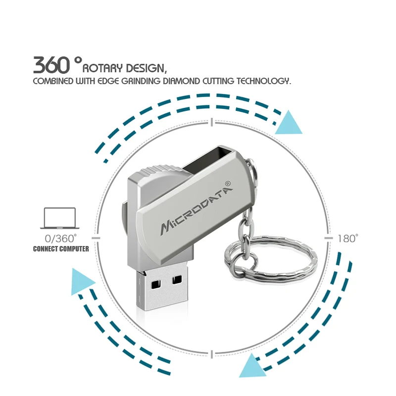 Нержавеющей стали поворотный USB флэш накопитель 16 Гб оперативной памяти 32