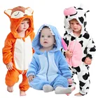 Зимняя одежда для новорожденных, 2021, пижама для новорожденных, лиса, корова, комбинезоны для мальчиков, Детский костюм панды для девочек, комбинезон для младенцев 3, 9, 12 месяцев