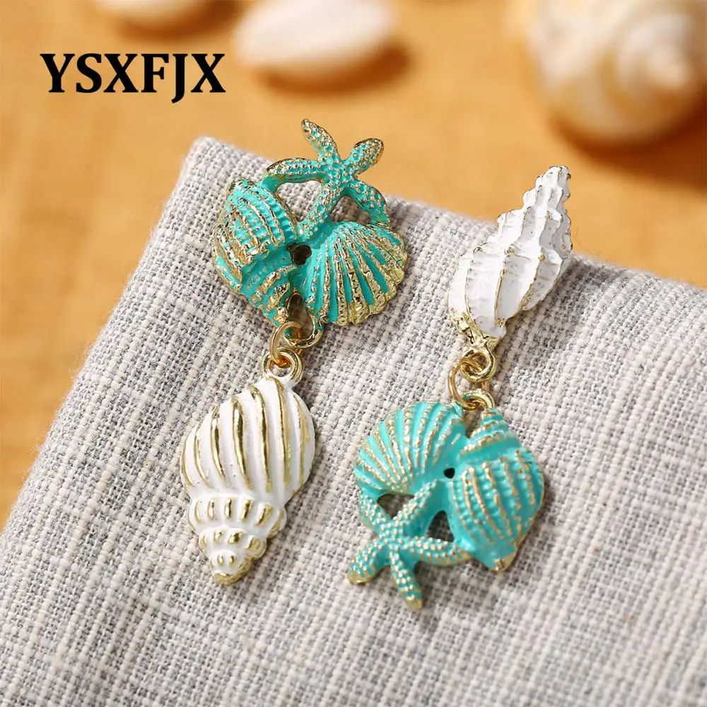 2019 Bohemia Shell Висячие серьги для женщин металлический корпус с морской раковиной