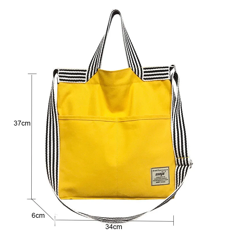 Женская Холщовая Сумка новая полосатая и печатная сумка через плечо с двумя