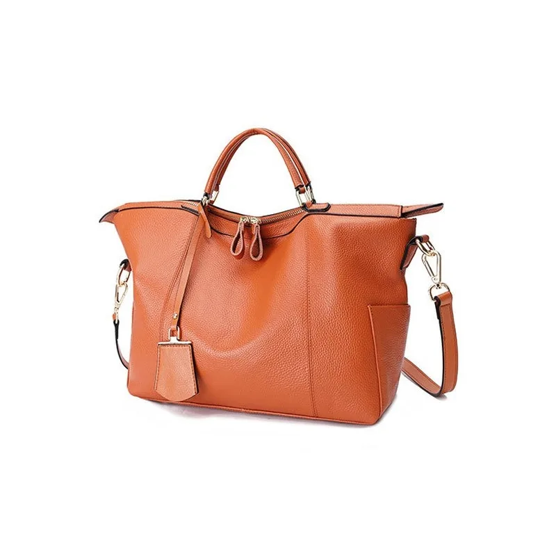 

Genuine leather handbags 2021 new first layer cowhide handbag large capacity leisure Baita ladies messenger bag hand bags