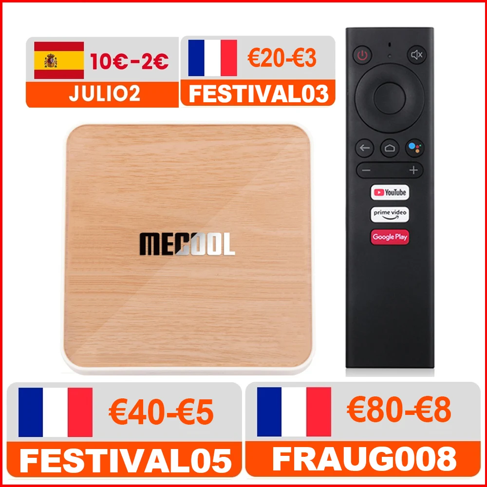 

Global Mecool KM6 deluxe edition Amlogic S905X4 TV Box Android 10 4G 64GB Google Certified Support Wifi6 AV1 BT1000M Set Top Box