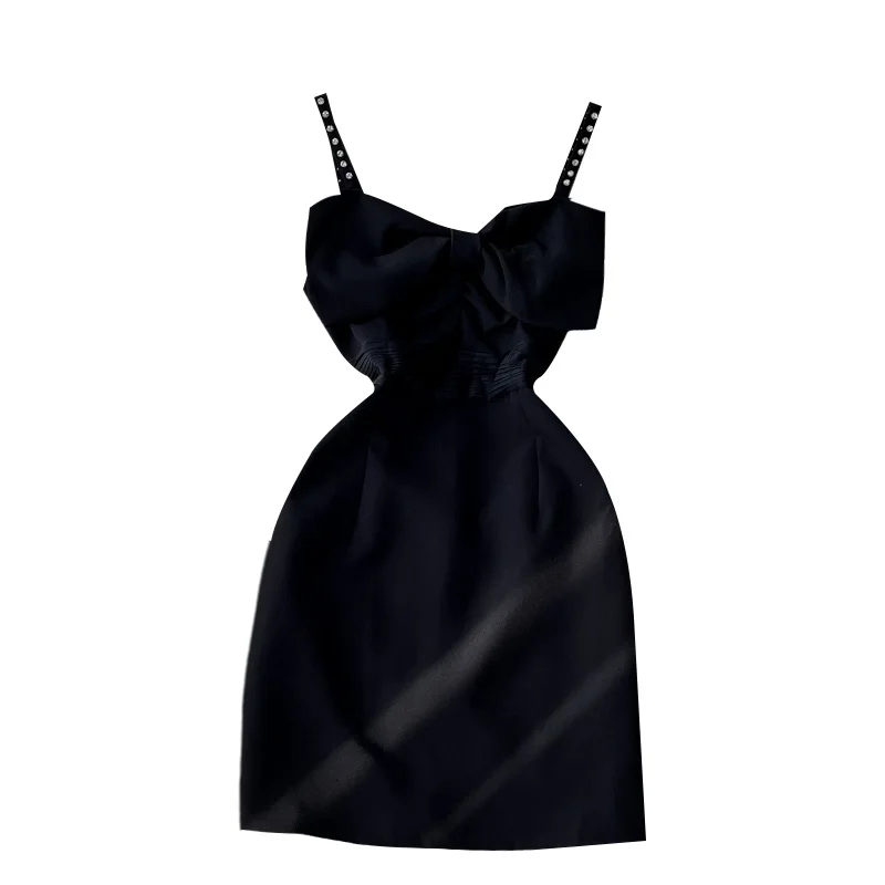 

Bra BOW White suspender dress women's 2021 summer new waist slim temperament first love skirt short skirt