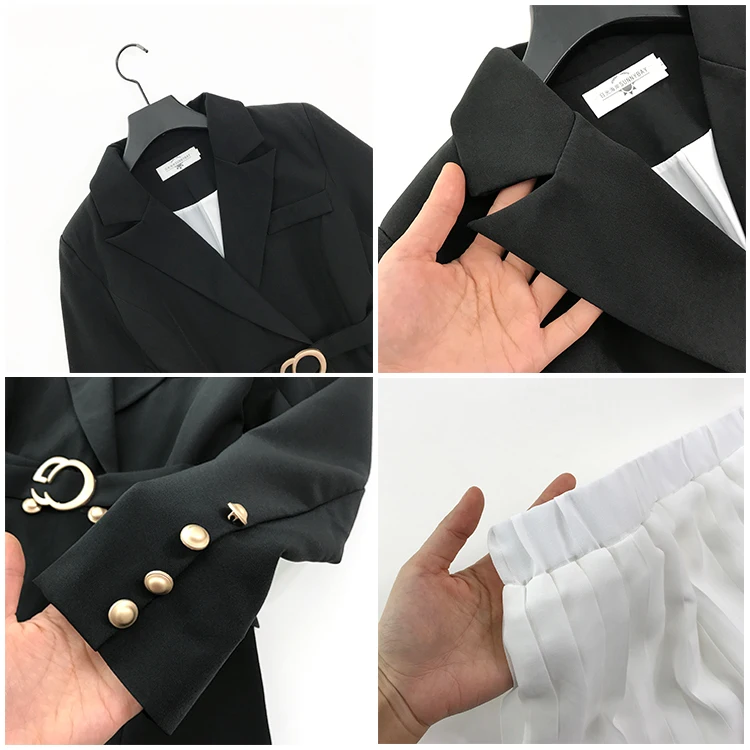 

new fashion women's suit blazer pleated skirt suit set ladies formal blazer skirt set jacket skirt suits women two-piece Sets