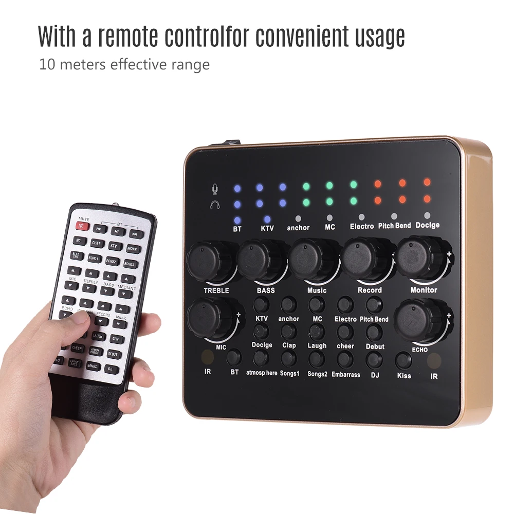 

Портативная перезаряжаемая звуковая карта в режиме реального времени, голосовой преобразователь, встроенные многофункциональные звуковы...