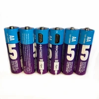 6pcslot new 1 5v aa rechargeable battery 1300mwh usb ni zn rechargeable battery for wireless microphone toys