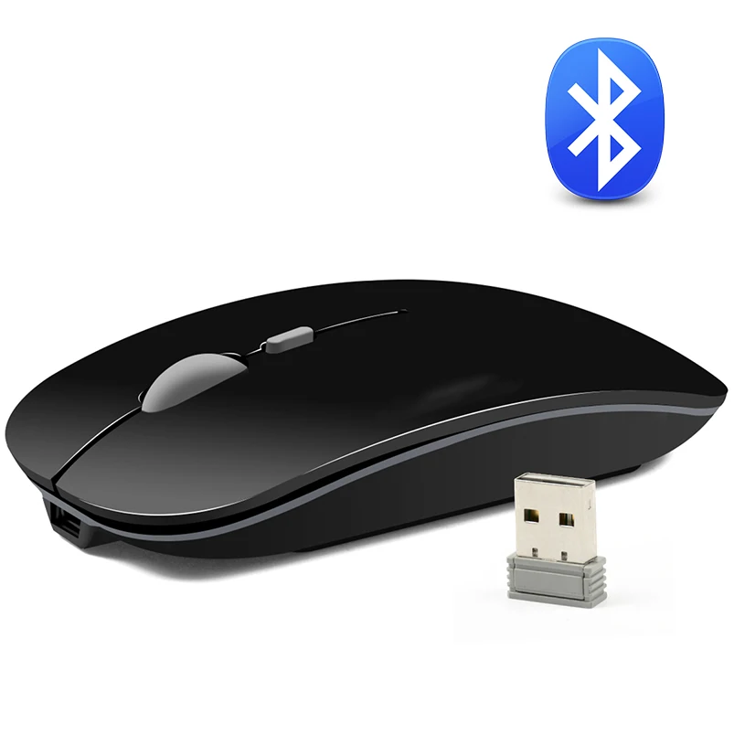 Imice Bluetooth мышь, беспроводная перезаряжаемая мышь, 2400 dpi, бесшумная оптическая мышь, 2,4G USB, компьютерная эргономичная мышь для ПК и ноутбука