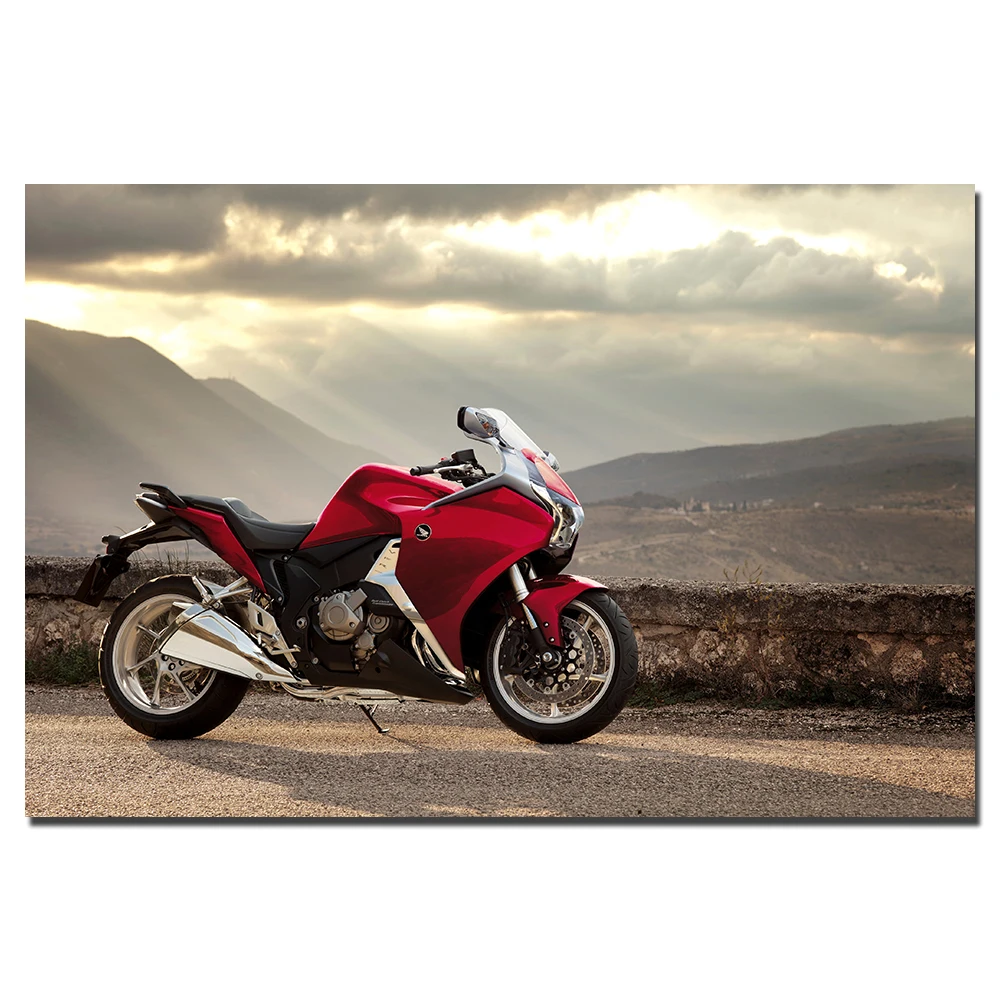 

Красный супер мотоцикл VFR постер холст ткань печать картина для домашнего декора Настенная картина