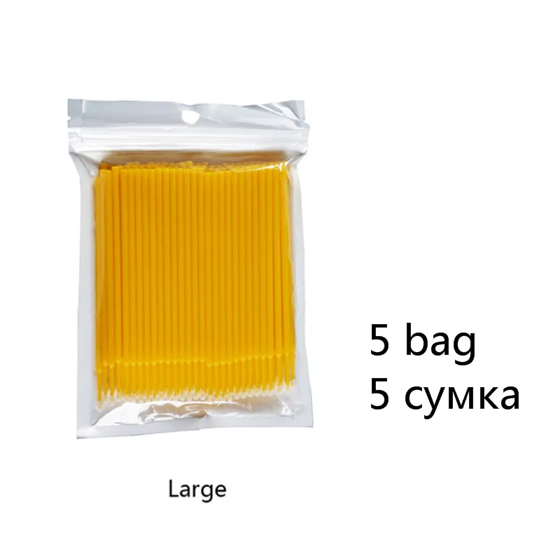 Yellow-5 Fadvan 100 шт./лот Микро Кисти для ресниц щетки для нанесения клея Наращивание ресниц без ворса одноразовые аппликаторы палочки инструменты для макияжа - Handle Color: Yellow-5