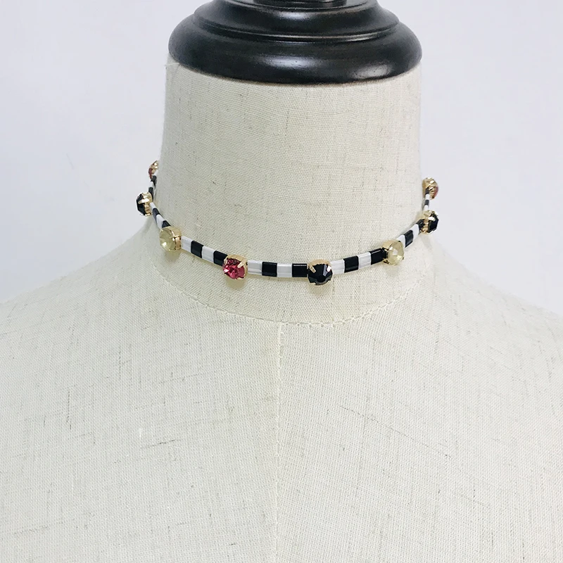 Массивное ожерелье с радужными бусинами ручной работы в богемном стиле женские