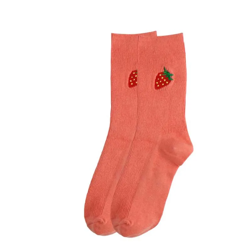 strawberry Jeseca, лидер продаж, Осень-зима, толстые теплые носки для женщин, рождественский подарок, японский каваи, милые носки для девочек, женские носки с фруктовым принтом - Цвет: strawberry