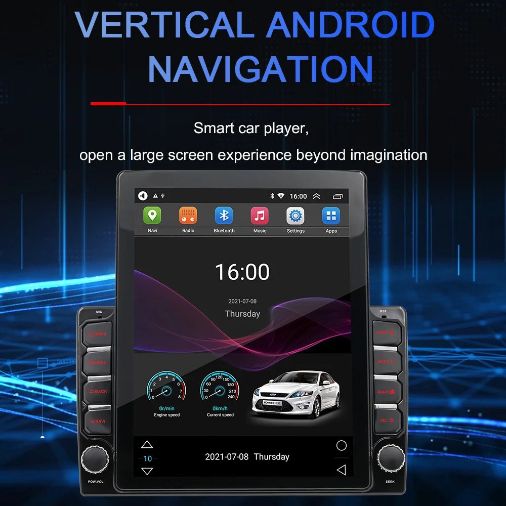 Автомобильный GPS-радиоприемник Android 10 1 2 DIN 9 7 дюймовый мультимедийный плеер