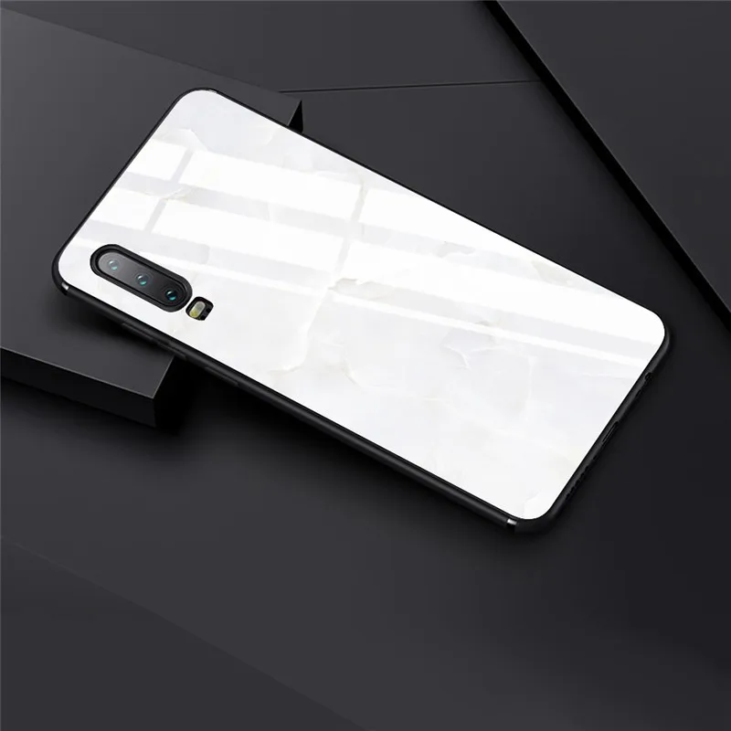 Tempered Glass Case For Huawei 9 10 Lite 8X 8X MAX White Marble Phone Cases For Nova 3 P-smart-Z P30 P20 Lite MATE 20 LITE Funda
