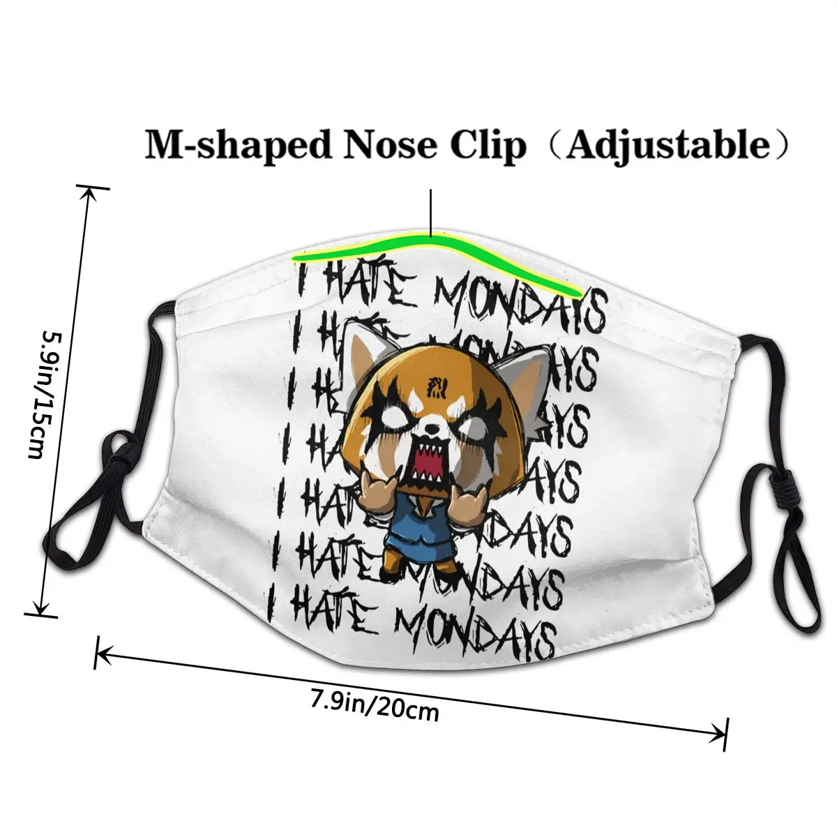 Aggretsuko Retsuko I Hate Monday Adult Reusable Face Mask Anti Haze Dust Protection Respirator Mouth Muffle | Красота и здоровье