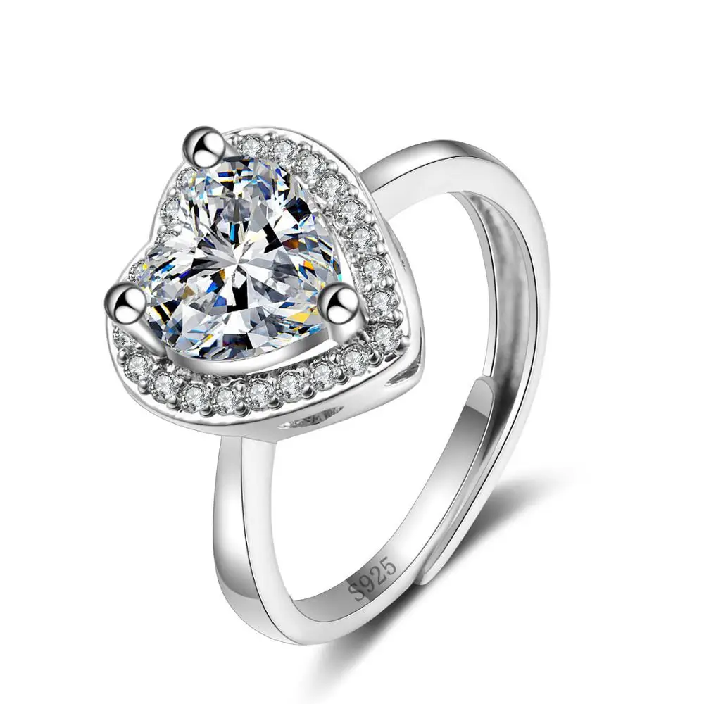 Женское Обручальное Кольцо SINTA 18K белое золото Модный Циркон в форме