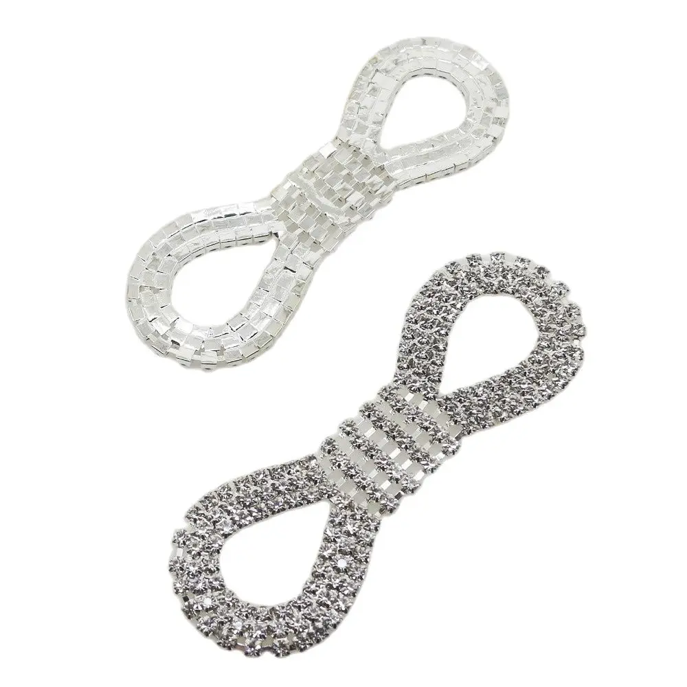 2 шт./лот 90 мм Серебристая цепочка со стразами соединители для бикини с пряжкой