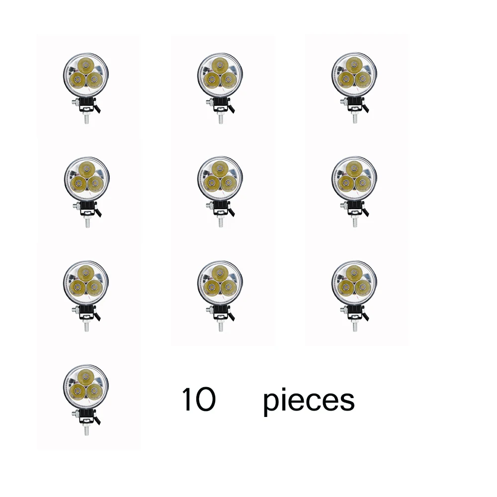 

ECAHAYAKU 10 шт. 3 "9W светодиодный рабочий светильник 6000 К пятно/луч Водонепроницаемый IP67 для внедорожники джипов лодки 12V/24V Автомобильный светоди...