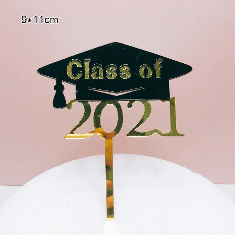 

Class of 2021 Cake Topper Congrats Grad Acrylic Cupcake Toppers For 2021 Graduations College Celebrate Party Cake Decorations