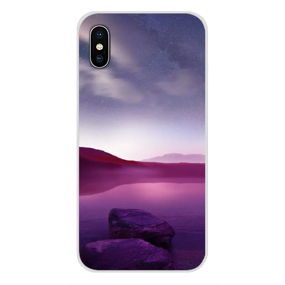 Натуральный пейзаж неоновый силиконовый чехол для телефона Xiao mi 4 5 5s 6 A1 A2 5X6X8 9 Lite SE