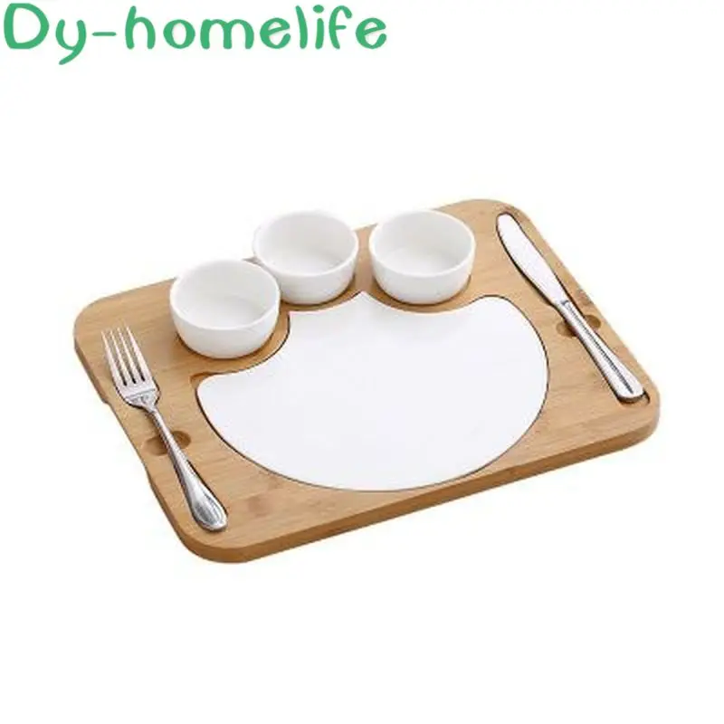Набор керамической посуды в скандинавском стиле деревянная тарелка для приправ