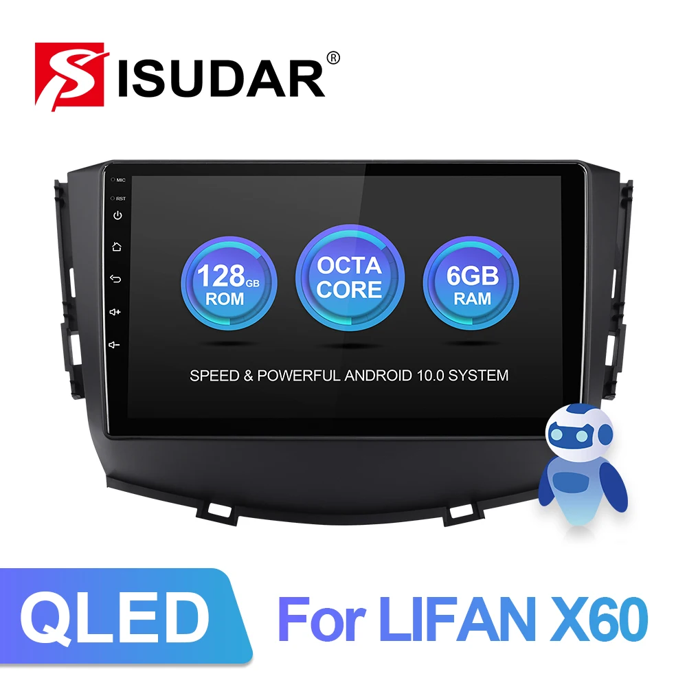 Автомобильный радиоприемник ISUDAR V72 QLED Android 10 для Lifan/X60 GPS мультимедийный плеер CANBUS