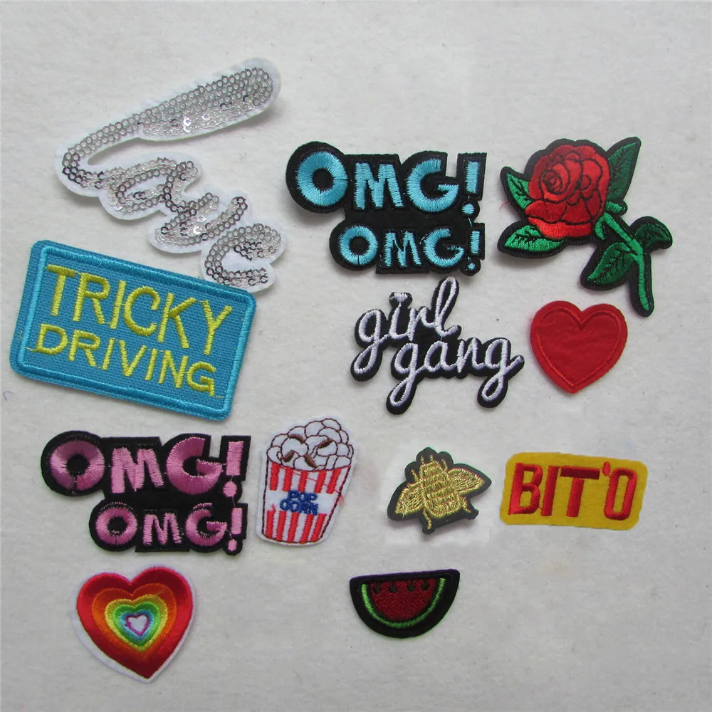 Горячая Распродажа модные клеящиеся нашивки с полосками и аппликацией сделай