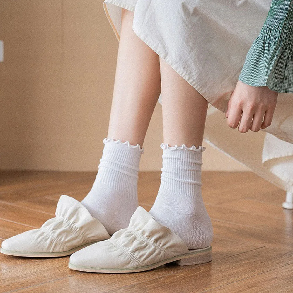 

Women Socks Fashion Lace Ruffles Soft Cotton Candy Colors Top Quality Cute Socks Sweet Princess Girl Cozy Lovely Frilled Socks