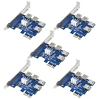 Переходник PCI-E-PCI-E с 1 на 4 порта PCI-Express слот 1x To16x USB3.0 Riser Card Extender конвертер PCI-E для майнинга BTC Miner