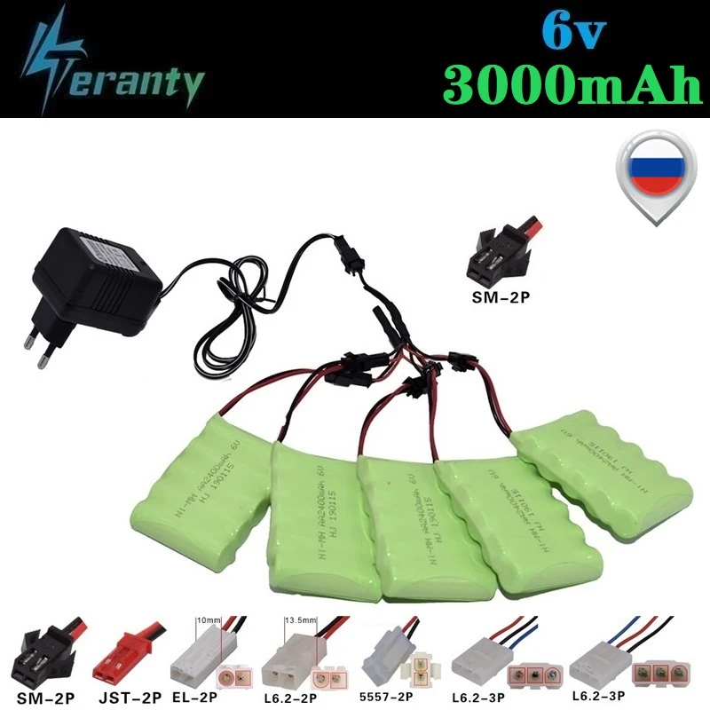 (Штепсельная Вилка SM) никель металлогидридный аккумулятор 6 в 3000 мАч + зарядное