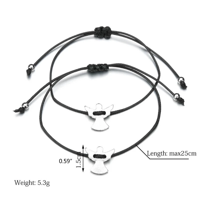 2 шт. браслеты ручной работы Cherub обещания Ангел дружба пары расстояние подходящий