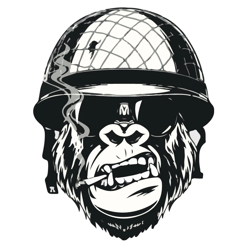 

Monkey Soldier Vinyl Sticker Decal Window Car Van Bike 2656