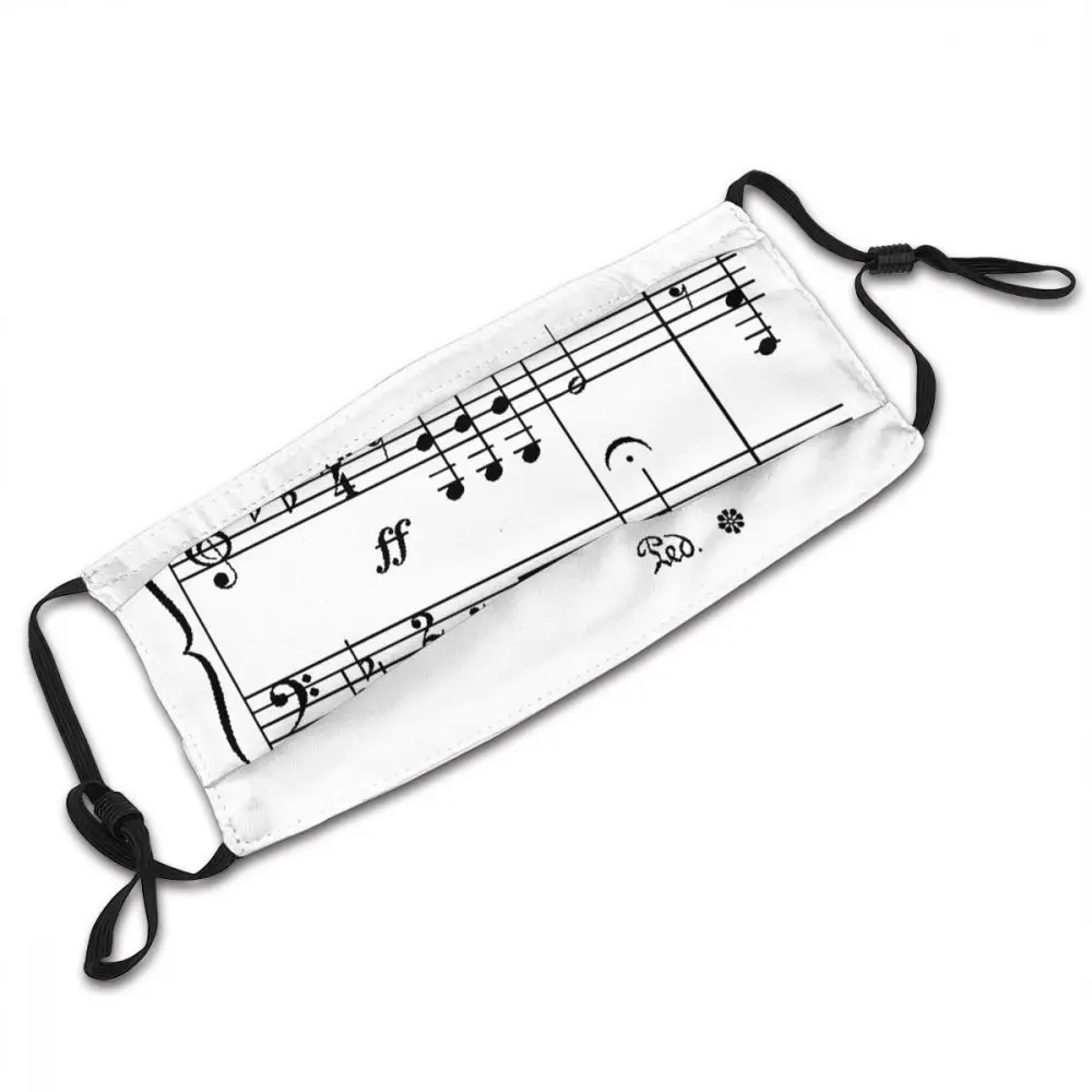 

Beethoven's 5th Symphony Reusable Mouth Face Mask Music Composer Anti Haze Mask With Filters Protection Cover Respirator