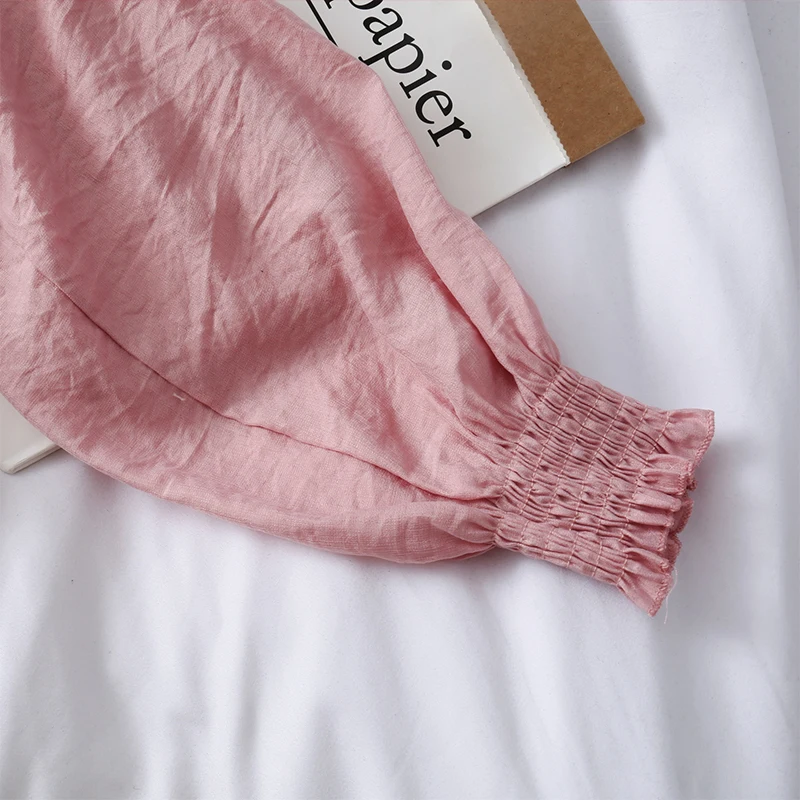 Женская кружевная блузка MUMUZI белая однотонная с открытыми плечами ажурная на