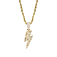 2021 jewelry new kpop shiny zircon lightning pendant chain necklace men hip hop party accessories necklace for women punk choker