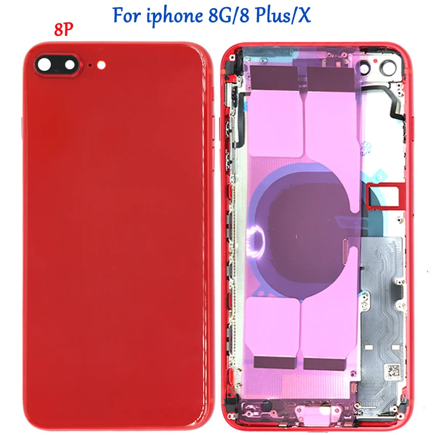Чехол с полным корпусом для iphone 8 8G P Plus X задняя крышка + средняя рамка шасси гибким
