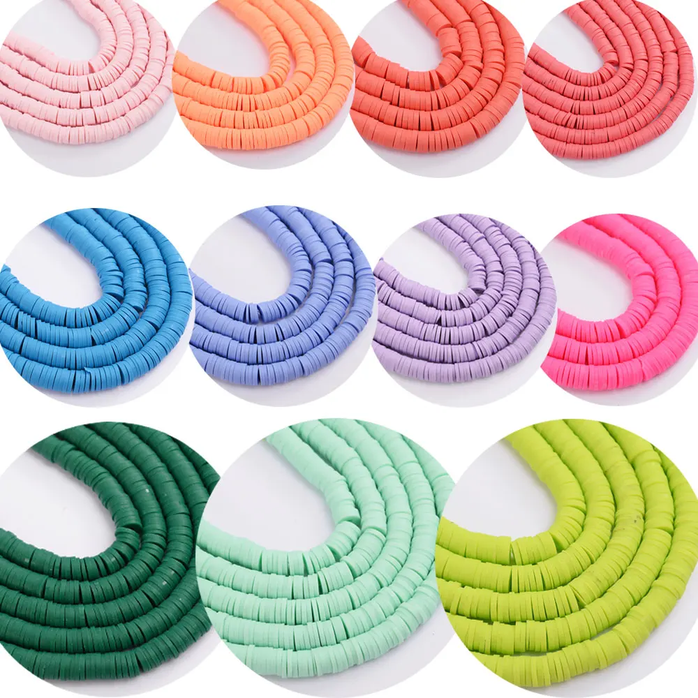 330 шт./лот 6 мм плоские круглые полимерные глиняные бусины с чипом диском