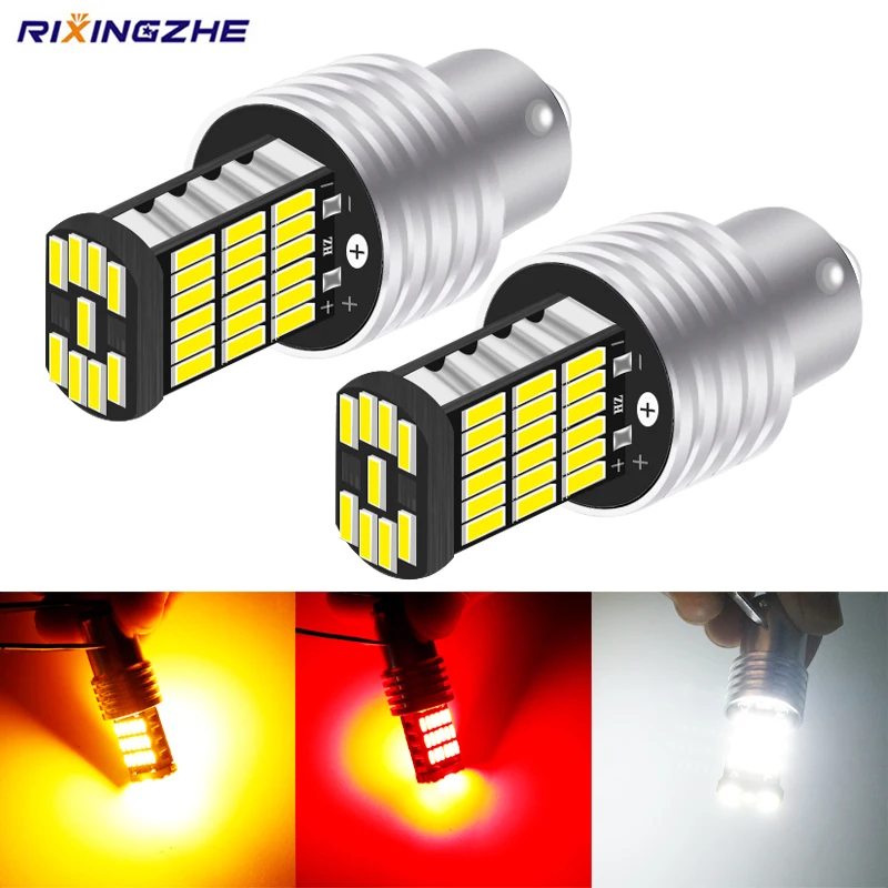 

RXZ 2PCS CANBUS PY21W W16W P21W W21W W21/5W BA15S BAY15D 3156 3157 T15 T20 T25 1156 45SMD Car Tail Bulb Brake Light Backup