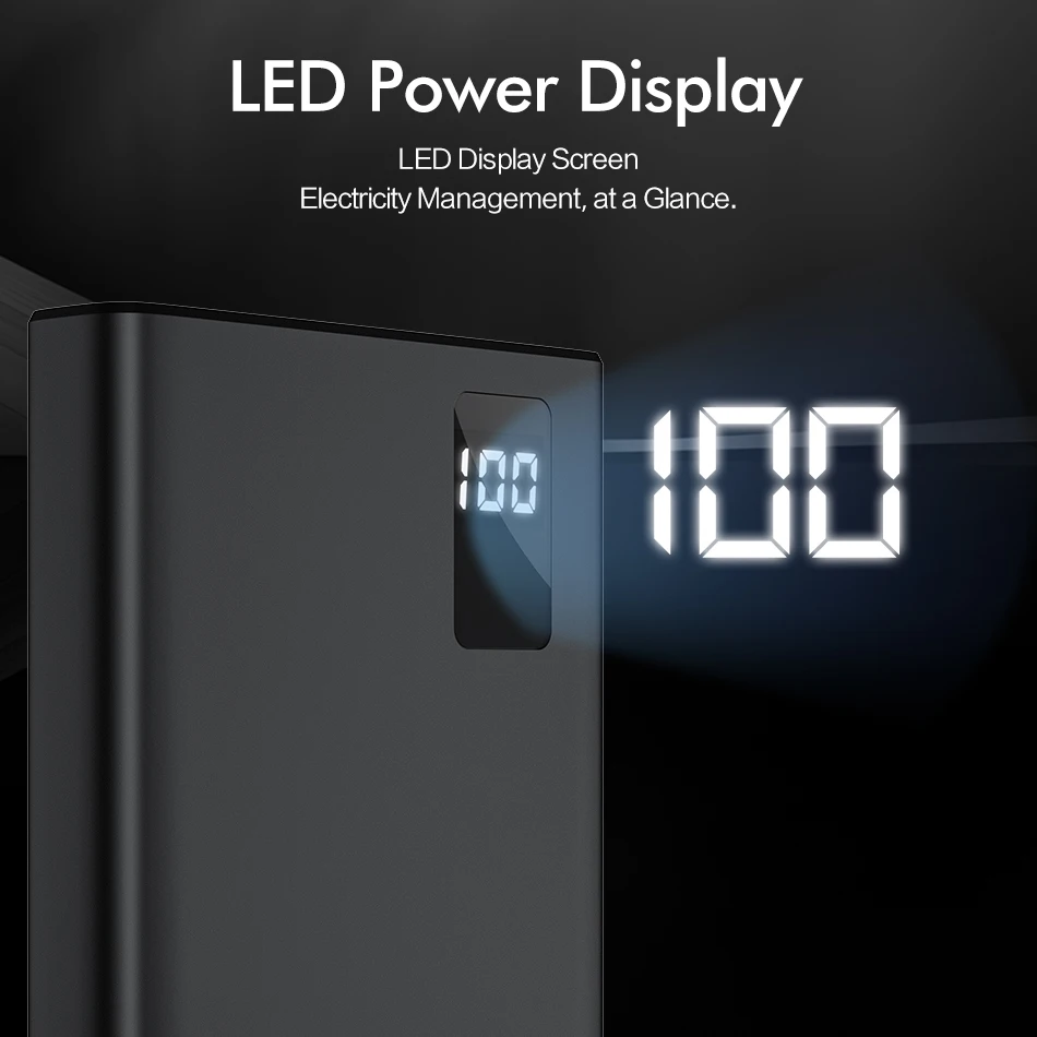 ROCK power Bank 10000 мАч портативный светодиодный дисплей для Xiaomi iPhone 11 внешний