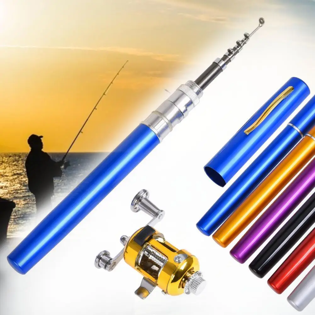 

50% Discounts Hot! Fishing Rod Pen Design Telescopic Metal Wear-resistant Fishing Reel for Outdoor