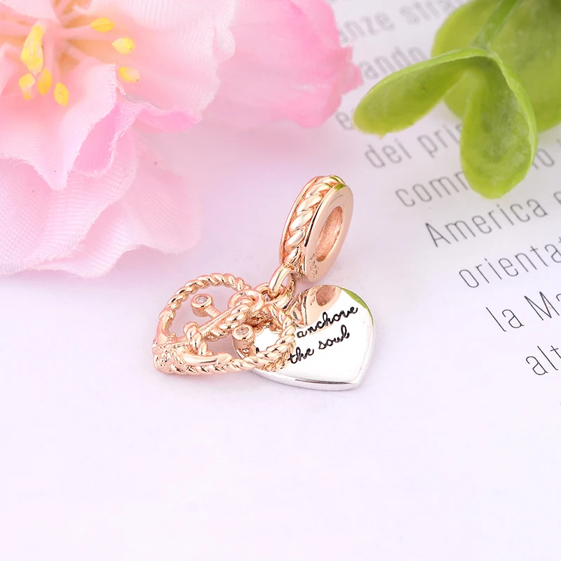 2020 Summer 925 Sterling Silver Rope Heart Love Dangle Beads Fits Original European Charm Bracelet DIY Jewelry Making berloque | Украшения