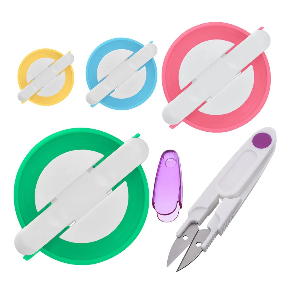 

4 Sizes DIY Sewing Tools Pompon Set Pompom Maker Fluff Ball Weaver with Thread Cutter for Hat Scarf Decoration Knitting Tool